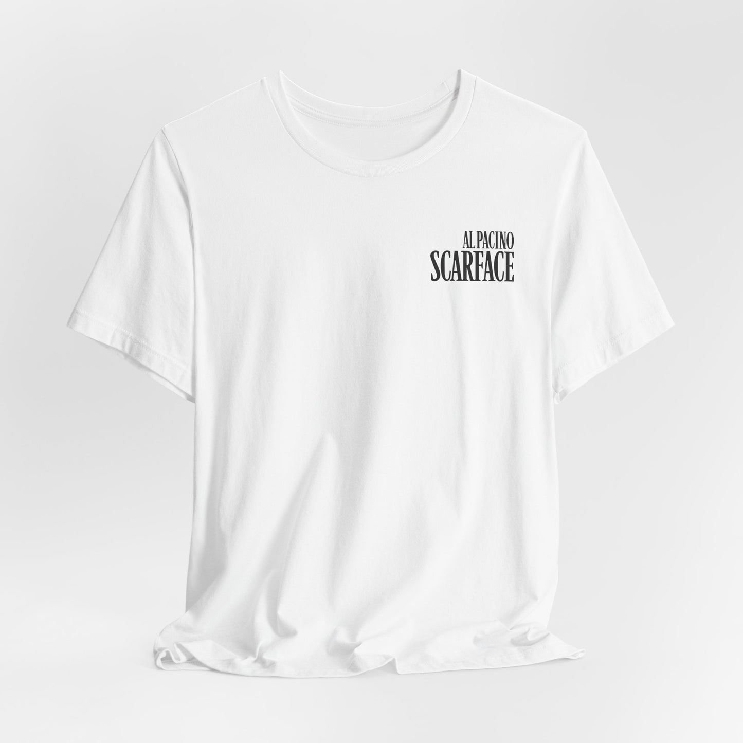 Scarface Unisex Jersey Tee, Retro Movie Fashion, Gift for Film Lovers, Casual Streetwear, Iconic Movie Merch