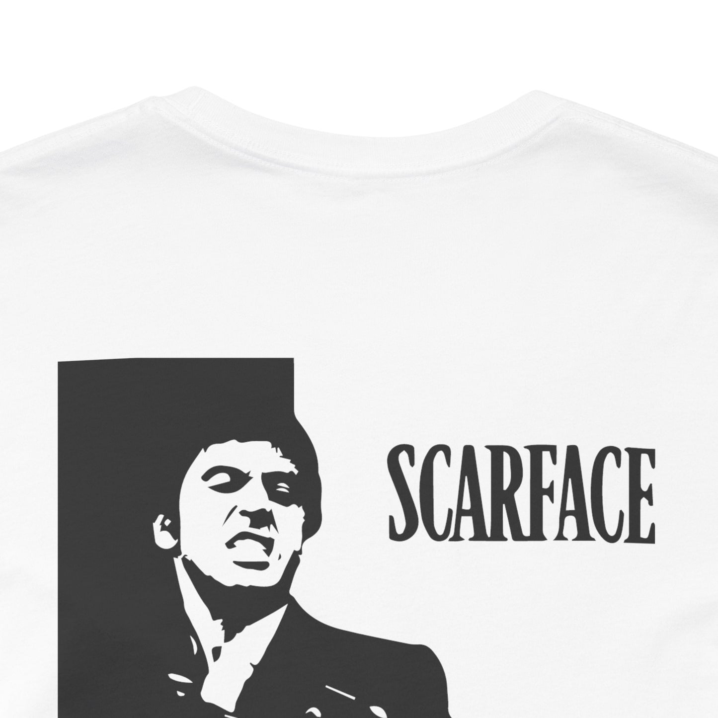 Scarface Unisex Jersey Tee, Retro Movie Fashion, Gift for Film Lovers, Casual Streetwear, Iconic Movie Merch