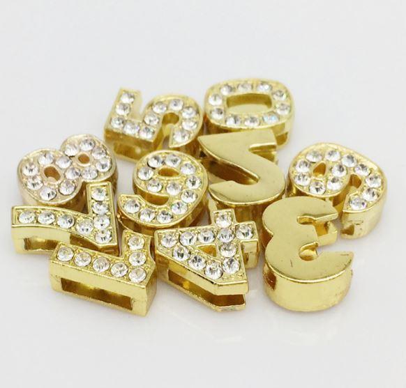 ClaudiaG Pavé Numbers -Gold Charms