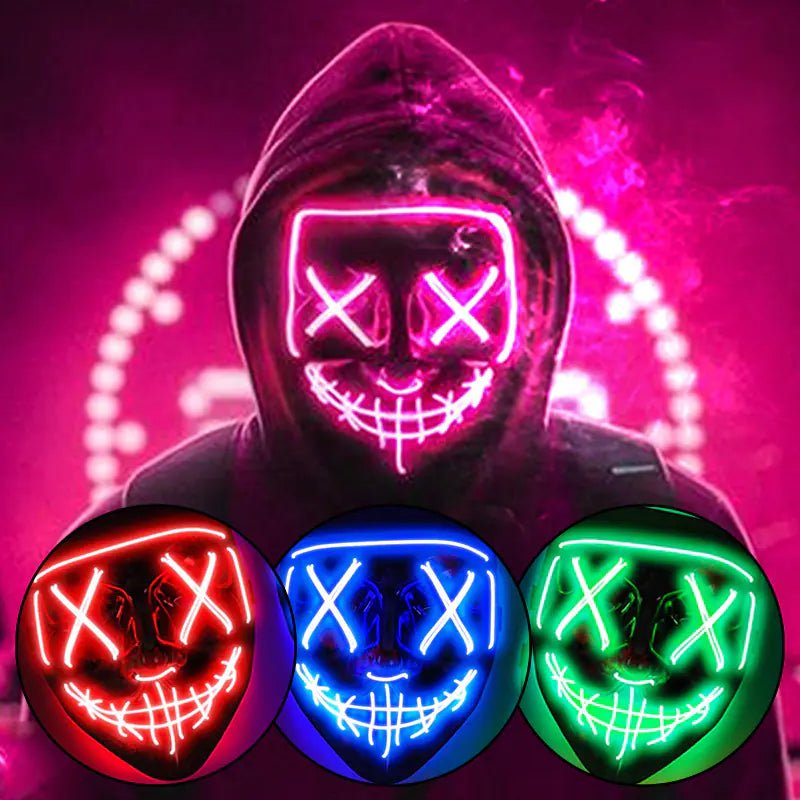 LED Neon Halloween Mask