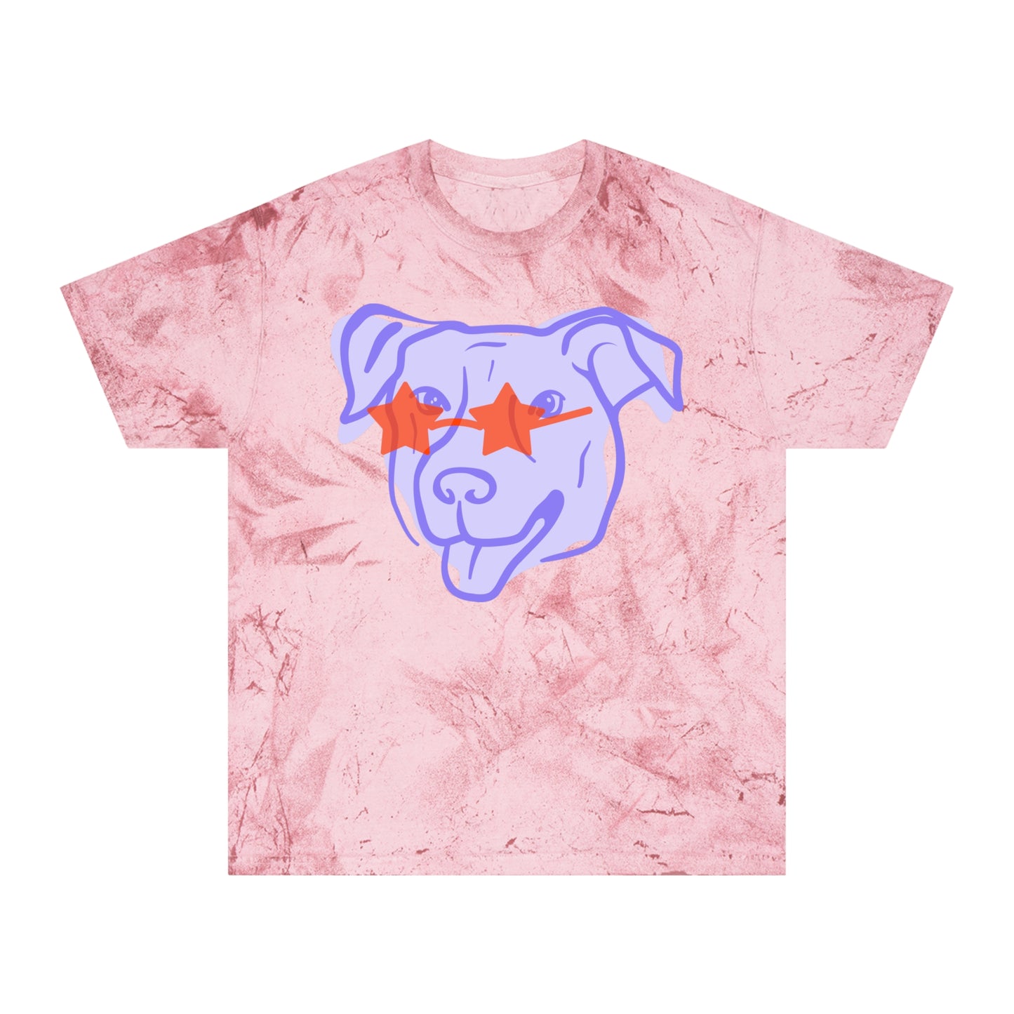 Lavender Tie-Dye Dog Tee with Star Sunglasses