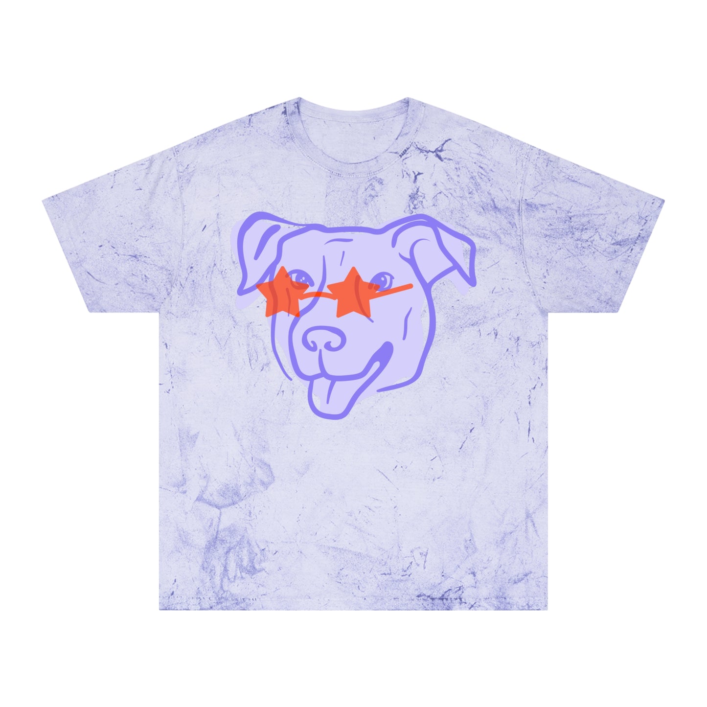 Lavender Tie-Dye Dog Tee with Star Sunglasses