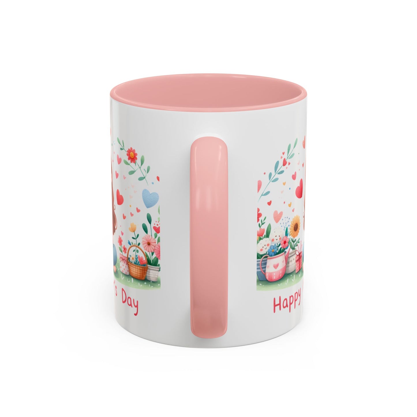 Mother's Day Coffee Mug – Sweet Mom and Child Illustration, "Happy Mother's Day" Accent Mug (11/15oz)
