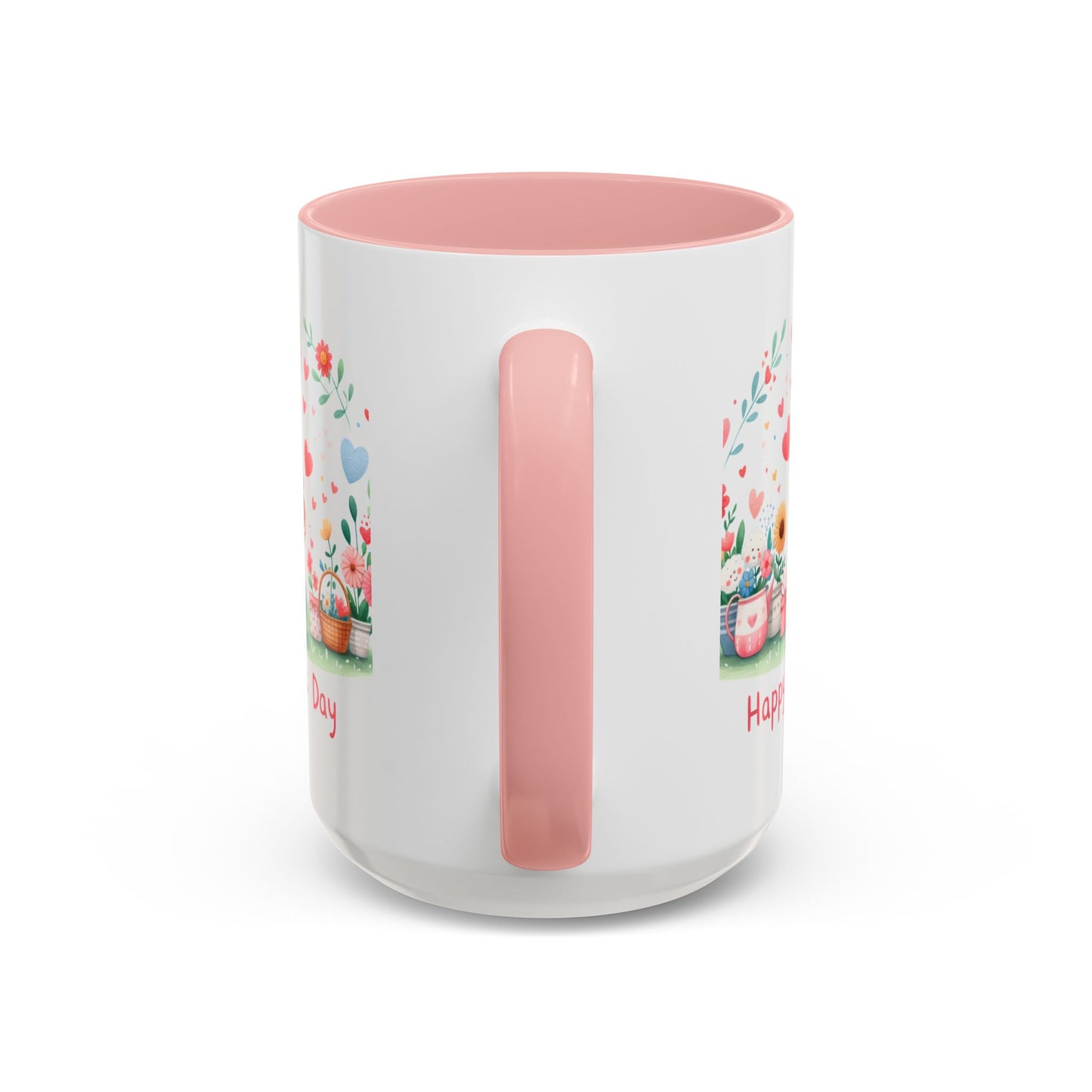 Mother's Day Coffee Mug – Sweet Mom and Child Illustration, "Happy Mother's Day" Accent Mug (11/15oz)