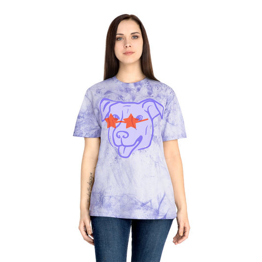 Lavender Tie-Dye Dog Tee with Star Sunglasses
