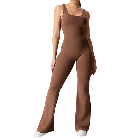 Women’s Sleeveless Flare Jumpsuits Fitness/Yoga