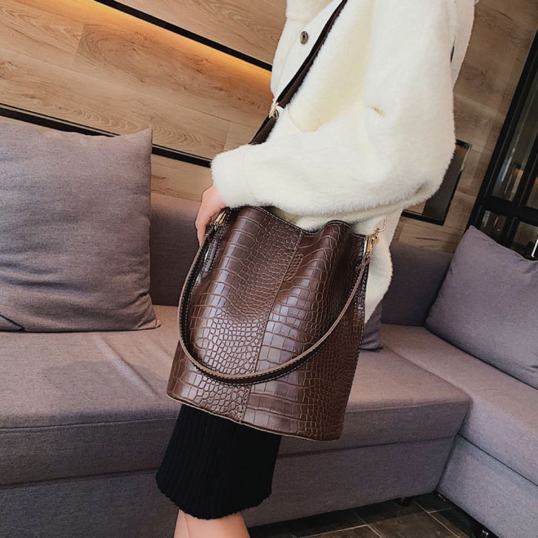 ClaudiaG Blake Shoulder Bag -Chocolate Croc