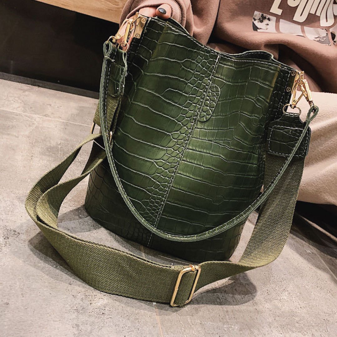 ClaudiaG Blake Shoulder Bag -Olive Croc